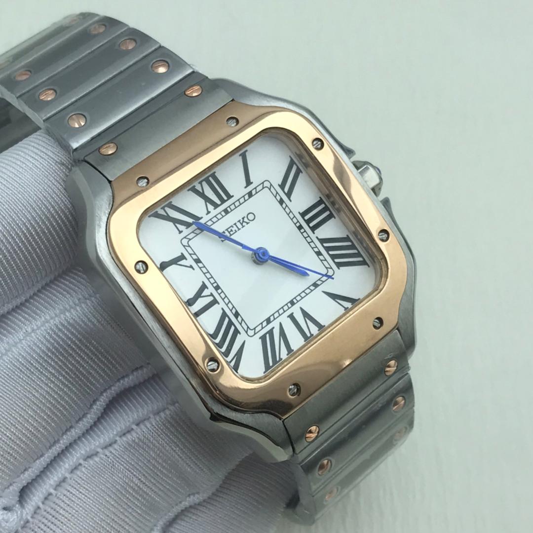 SEIKO MOD SANTOS BLANC OR - ROSE - VOLTMOD